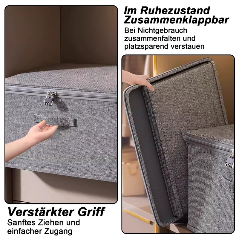 Lockable Box, Foldable Storage Box with Lid, Foldable Organiser Box,