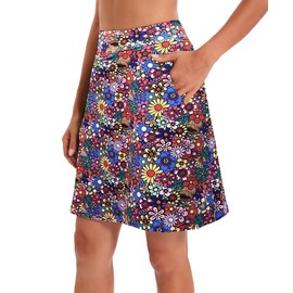 Jhsnjnr Women's Tennis Skirt Casual Knee Length Golf Skirts with Pockets Workout Athletic Skort