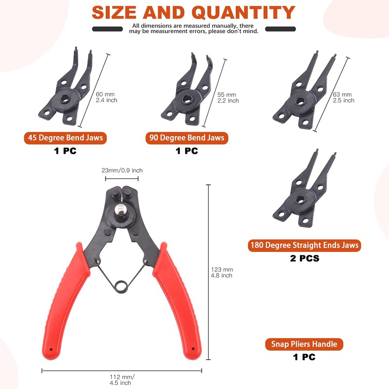Tanstic 261Pcs 4 In 1 Snap Ring Pliers Set Snap