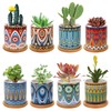 Kingrol 8 Pack Succulent Pots, Mini Ceramic Flower Planter Pot