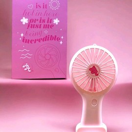 Pink LED portable fan