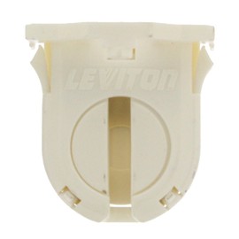 Leviton 23662-SWP Fluorescent Lampholder, Snap-In, White