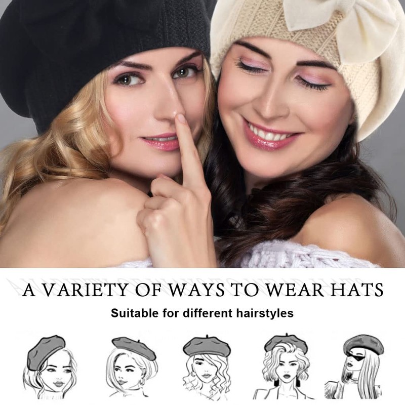 Ruphedy Womens Wool Berets French Beret Beanie Winter Hats Hy022