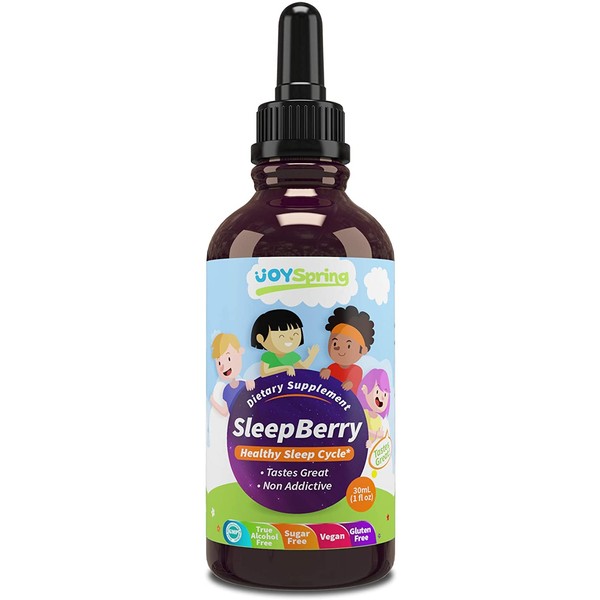 SleepBerry Liquid Melatonin Sleep Aid Kids Vitamins - Elderberry Syrup & Vitamin D3 for Immune Support - Childrens Vitamins Baby Vitamin D Drops & Toddler Melatonin 3mg Calm Sleep Drops for Babies 1oz