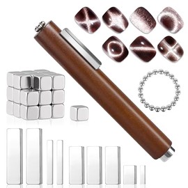 Allstarry 57 Imanes de Ojo de Gato para Uñas, Bolígrafo Magnético 3 en 1 para Uñas, Herramientas Magnéticas Rectangulares de Ojo de Gato, Imanes de Bola para Uñas, Imán Cuadrado/Cubo para Uñas, Esmalt