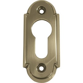 Cylinder rosette PZ, WG oval, 32 x 74 x 6 mm, polished brass, protective lacquered, 1 piece, accessories door fittings