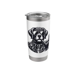Death Metal, Heavy Metal Rock Headbanging Biker Dog Gift Stainless Steel Insulated Tumbler