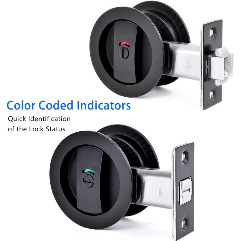 SANGRENSHEN Sliding Door Lock Pocket Door Indicator Lock Flush Handles