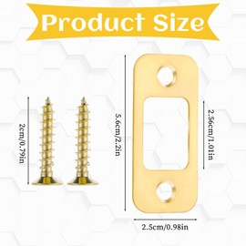 Deadbolt Strike Plate Backplate 1" x 2 1/4" Round Corner Round Corner Heavy Duty with 4 Screws