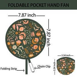 SUJJY 4 Pack Wild Floral Foldable Hand Fans, Versatile Round Handheld Cooling Fans for Wedding, Concert, Travel, Events, Graduation, Indoor, and Outdoor Use (Wild Floral)