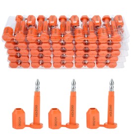 Amarine Made Bolt Seal (50 piezas) Sello de envío con numeración progresiva de impresión para contenedores de carga y remolques de camiones, sello de contenedor de carga (naranja)