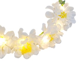 Baoblaze Flower Crown Floral Crown Headpiece Diameter 18cm Flower Headband Flower Wreath Headband for Park Cosplay Dressing up Wedding, White