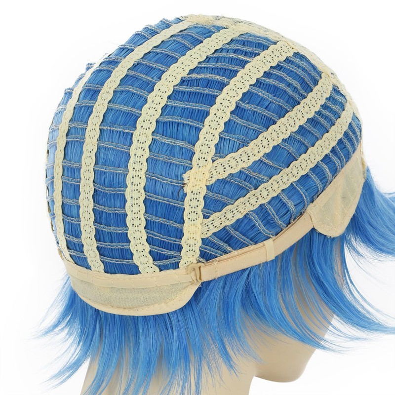 VGbeaty Adult Short Blue Wig Women Cospaly costume Halloween Wig