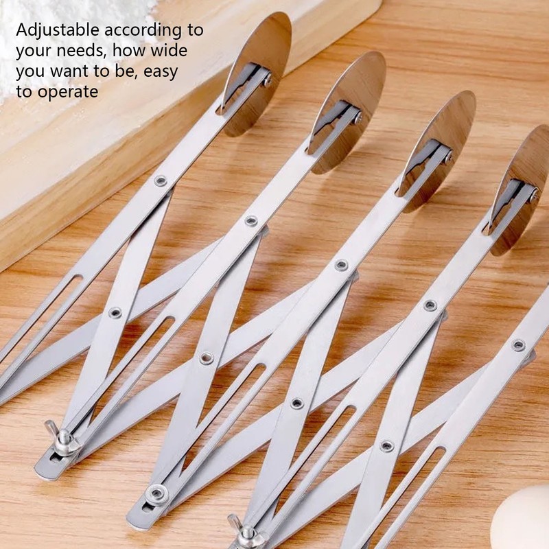 7 Wheel Pastry Cutter Roller Stainless Steel Multifunction Adjustable Width