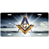 Masonic Front Novelty Car Tag Sign with Custom Background Options