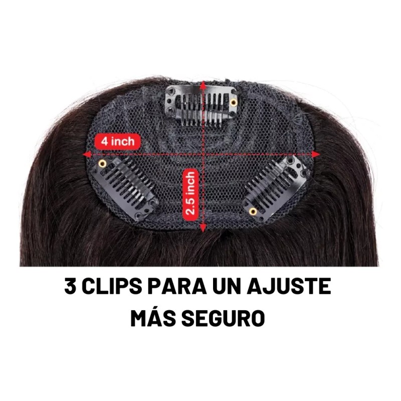 Veloce Flequillo Postizo Falso Veloce Copete Natural Virgen Clip On