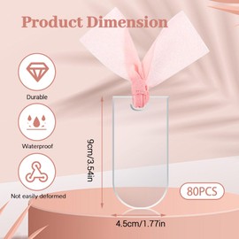 LELE LIFE 80 Pieces Acrylic Place Cards with Ribbons, DIY Wedding Signs, Blank Name Tags, Reserved Signs for Table Numbers, Chair, Seat Label, Dinner Party, Transparent