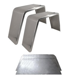 2 Pack Premium Smooth Aluminum Flat Top Fenders - 32"L x 10"W x 15"H | Durable .063 Aluminum with Fender Backs for Superior Trailer Protection