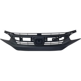 Garage-Pro Grille Assembly Compatible With 2016-2018 Honda Civic Textured Black Shell and Insert Plastic Grille