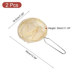 uxcell 2 Pcs Cloth Coffee Filter Bags, Coffee Sock Filter, Reusable Coffee Strainer with Steel Ring Handle, Medium, Yellow