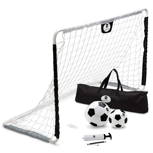 Morvat Premium Portable Soccer Goal Set | Endless Hours of Fun and Playing Time | Indoor and Outdoor | Extra Strong, Durable Quality