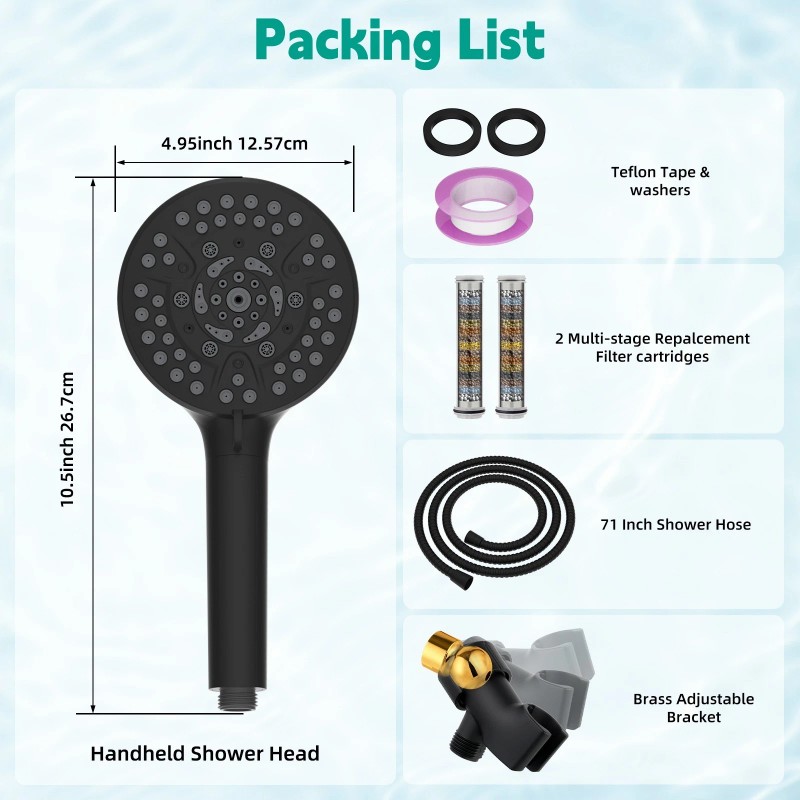 Hibbent High Pressure Shower Head with Handheld Spray Combo Rain