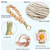 Pretaco Pink 3-in-1 Bohemian Hand-Woven Flower Keychain Bracelet Pendant Phone