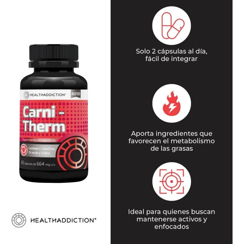 Quemador De Grasa Carnitherm Healthaddiction L-carnitina Sin Sabor