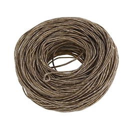 Vela de cáñamo orgánico de 61 m, núcleo de cáñamo con Cera de Abeja Pura para lámpara de Aceite DIY(Oscuro)