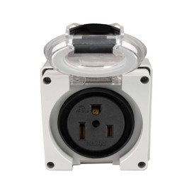 HIITIO 6-50R RV Power Outlet Box. NEMA 6-50R Power OutletBox, 50Amps 125/250Volt Receptacle, Weatherproof Outdoor Electrical Power Box for Campers/Trailers - ETL Listed.(6-50R)