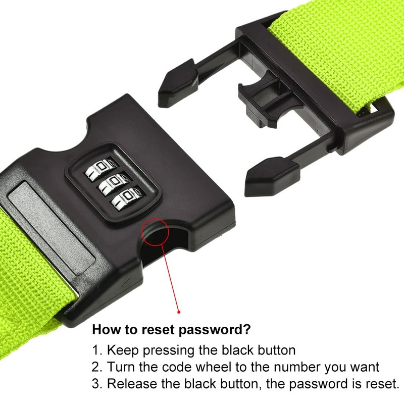 sourcing map Luggage Straps Suitcase Belts with Buckle, Combination Lock,