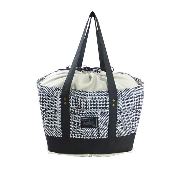 AF6229 Eco Bag, Cooling Bag, Shopping Basket, Reg Basket-Shaped, Foldable, Cooling, Fashionable Drawstring Shopping Bag, Large Capacity, Bottom Plate, Durable, For Cashier Basket, Black