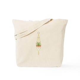 CafePress Macrame Plant Tote Bag Reusable Natural Beige Canvas Shopping Bag