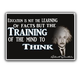 KCD Classroom Inspirational Motivational Office Poster for Wall Decor - 12 by 18 Inches- Albert Einstein (Education Is Training Of The Mind To Think)