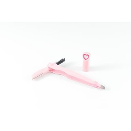 Urban Arden Eyebrow 3 in 1 Dermaplane razor, Eyebrow Tweezers, Eyebrow Brush, Face Razor For Women, Dermaplaning tool (Pink)