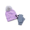 Justice Girls Splatter Foil Print Beanie and Gloves 2-Piece Set,