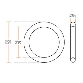 TOP-VIGOR 5Pcs Nitrile Rubber O-Rings, 85mm OD 81mm ID 2mm Width Metric Sealing Gasket, Rubber Washers O Rings Spacers for Faucet Plumbing Automotive Repair, Black
