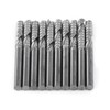 10pcs Tungsten Carbide Spiral End Mills Single Flute Milling Cutter
