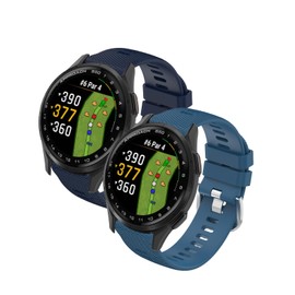 UYRUREL Sport Band Compatible with Garmin Approach S50 Ultra Soft Liquid Silicone Breathable and Sweat Proof, Quick Detachable Design Cross texture style,2 pack,Dark Blue+Blue.