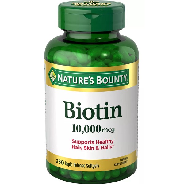 Nature's Bounty Biotin 10,000 mcg, 250 Rapid Release Softgels