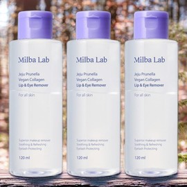 Milva Lab Cleansing Tissue Eye Cleanser Jeju Prunella Collagen Lip & Eye Remover 3pcs 120ml / 밀바랩 클렌징 티슈 아이 전용 세정제 제주 프루넬라 콜라겐 립앤아이 리무버 3개 120ml