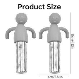 Pack of 2 Tea Strainers for Loose Tea, Tea Strainer for Thermos, Tea Infuser Cup Strainer, Heart Shaped Strainer, Autumn Sloth Style Filter, Handle Autumn Cup, Reusable Teaballs Tea Strainers,