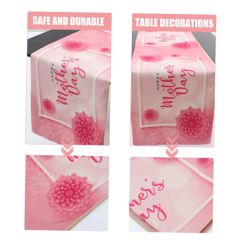 Zerodeko Mother's Day Themed Table Runner Decorative Table Cloth for