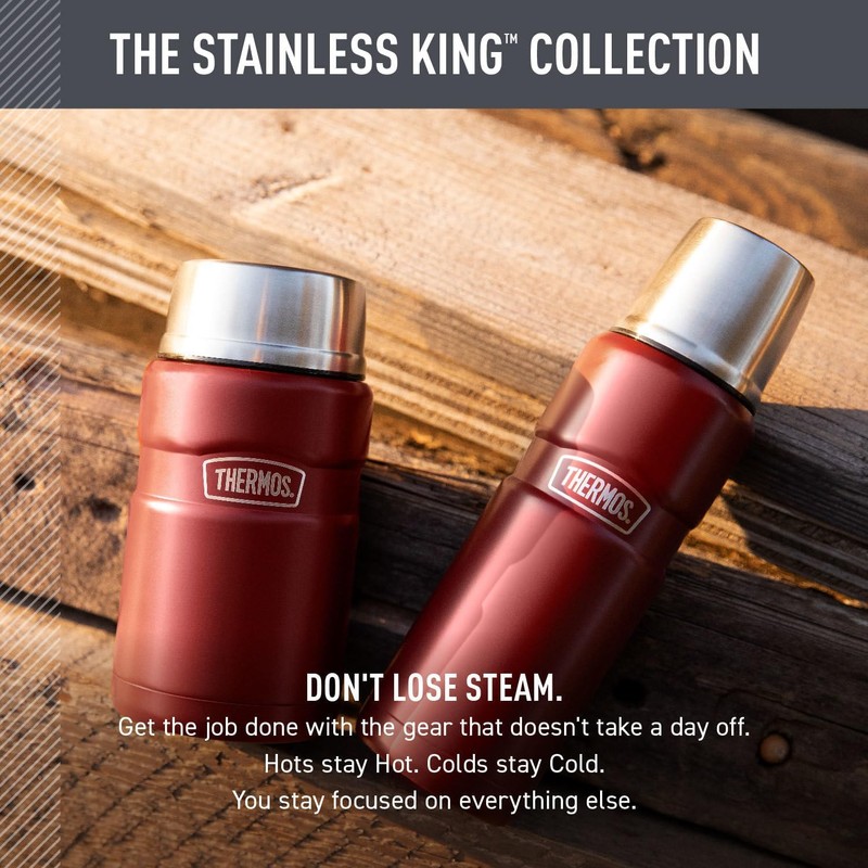 Thermos Stainless King botella compacta de 16 onzas, Acero inoxidable,