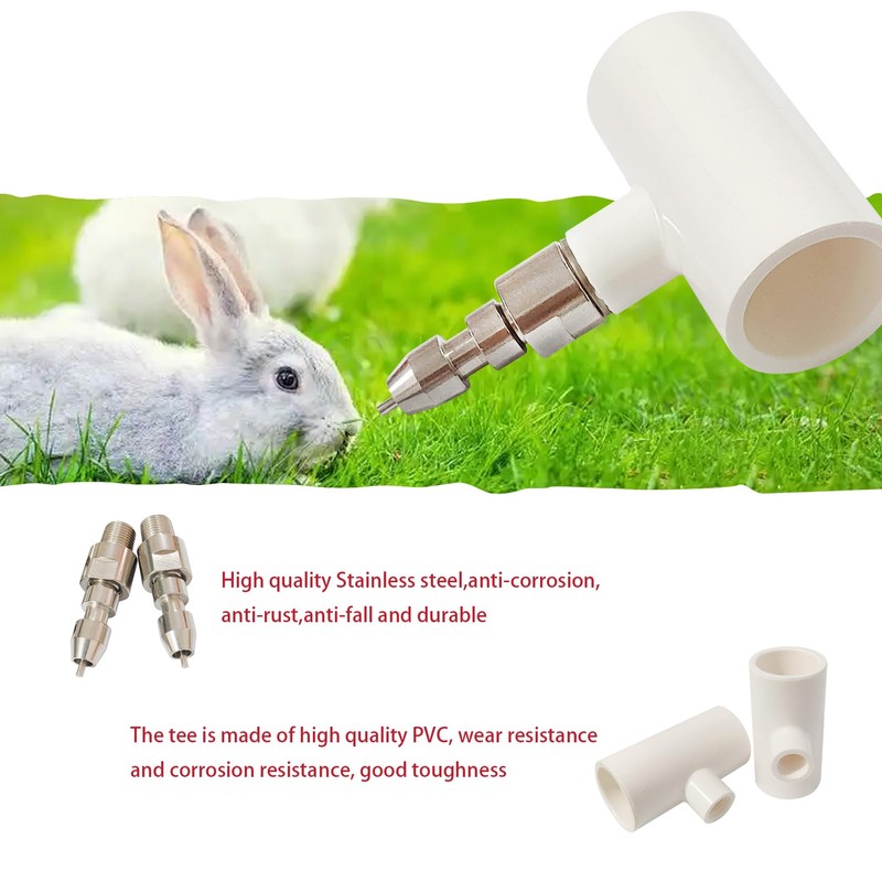 VandanCoop 10 Sets Automatic Stainless Steel Rabbit Nipple Drinkers with
