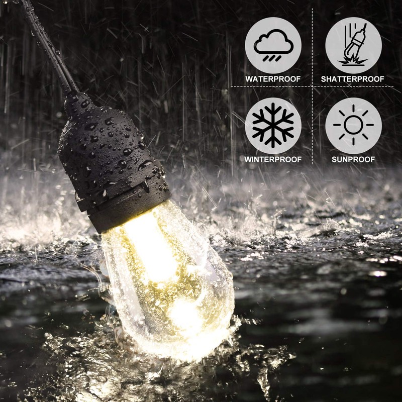 Mlambert 3 Color Outdoor LED Dimmable String Lights for Patio