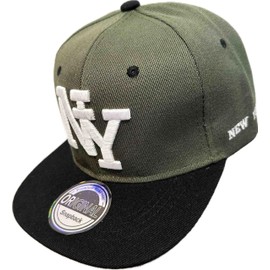 Jeamis Kids NY USA Children's Snapback Baseball Cap Cap Unisex Trucker Starter Baseball Cap Hat Hawaii Summer Cult for Boys and Girls, NY Dark Green, Unit size