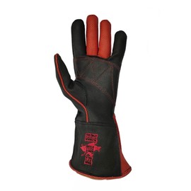 EPT Bull Ropes Bull Riding Glove Outer Seam Adult & Youth Right or Left Hand Black & Red Textured Leather Sizes: 5.0-10.5 (8.5 Left Hand)