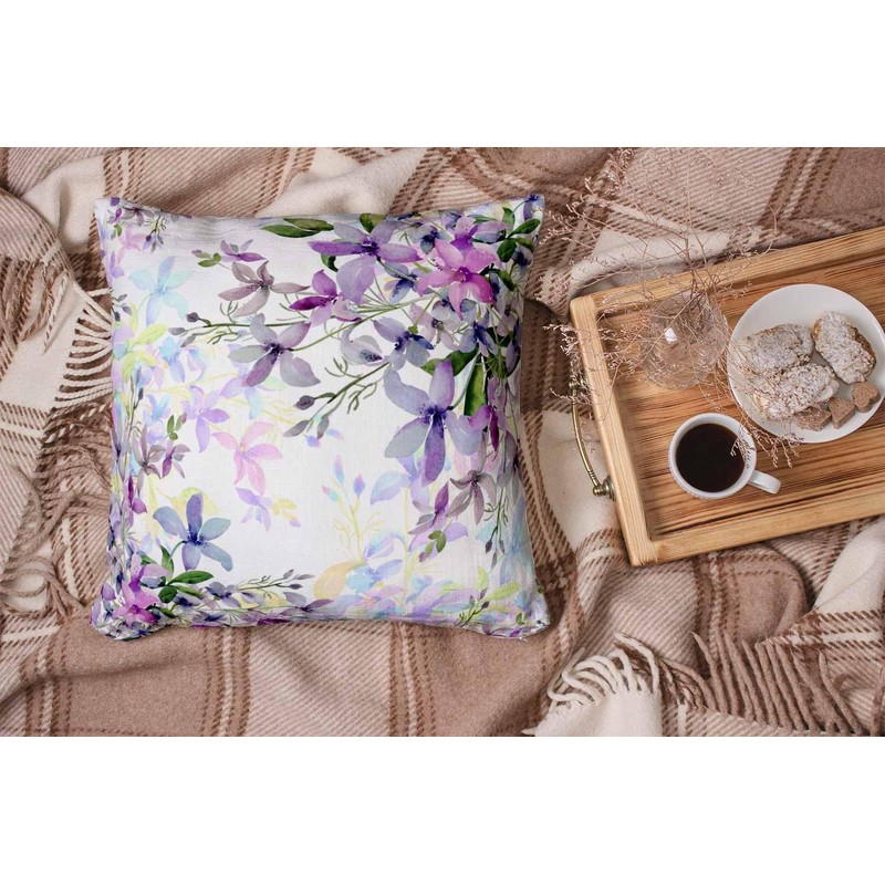 Wild Flowers Throw Pillow Cover 18X18 Inch Pillowcases Watercolor Pillow