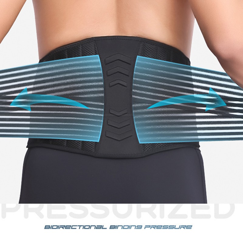 Lower Back Support Belt Black Good Breathability Wear Resistant Adjustable